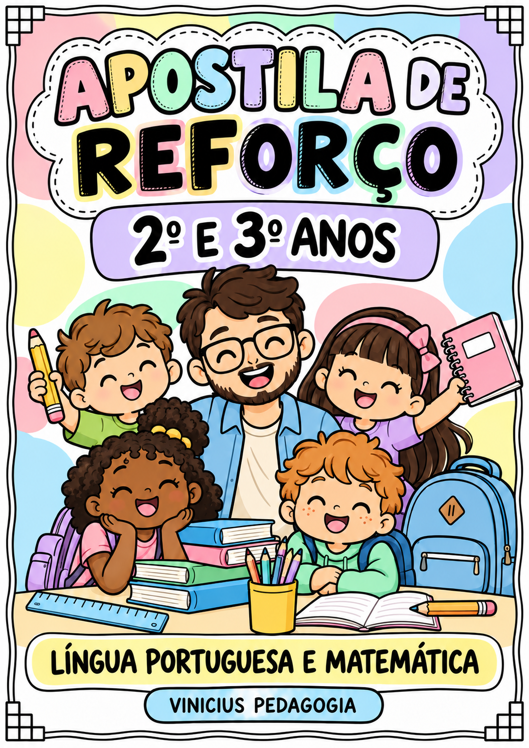 Capa do material Apostila de Reforço Escolar - 2º e 3º Ano (Língua Portuguesa e Matemática)