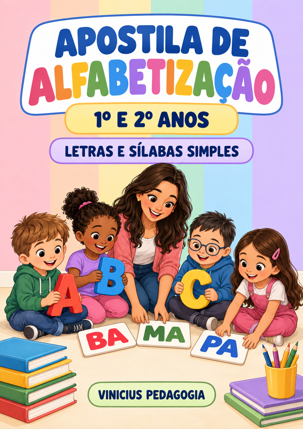 Capa do material Apostila de Alfabetização - 1º e 2º Anos - Letras e Sílabas Simples