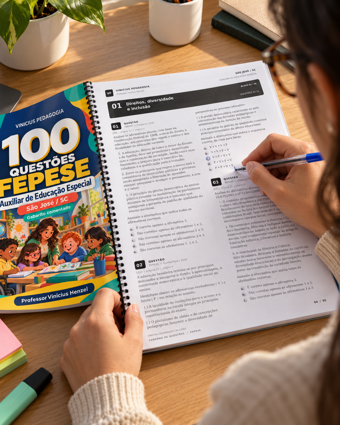 Capa do material 100 Questões - Fepese - Auxiliar de Educação Especial